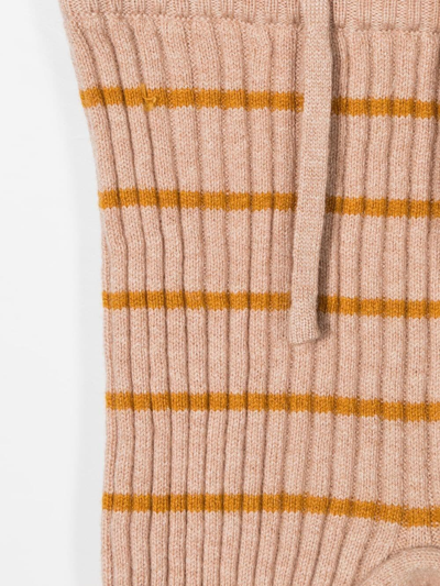 Shop Molo Horizontal-stripe Ribbed Trousers In Neutrals