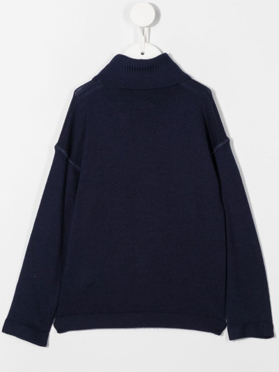 Shop Aspesi Roll-neck Pullover Sweater In Blue