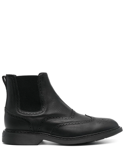 Shop Hogan Elasticated Side-panel Boots In Black