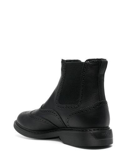 Shop Hogan Elasticated Side-panel Boots In Black