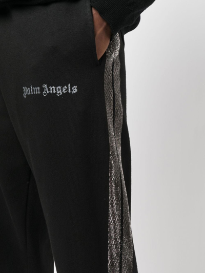 Shop Palm Angels Logo-print Cotton Track Pants In Black