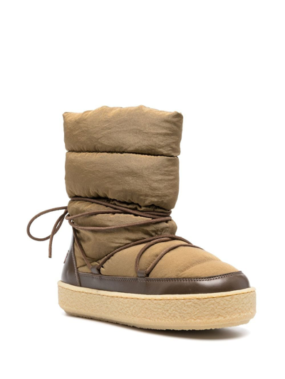 Shop Isabel Marant Zimlee Padded Snow Boots In Green