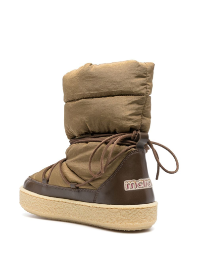 Isabel Marant Zimlee Padded Snow Boots In Green