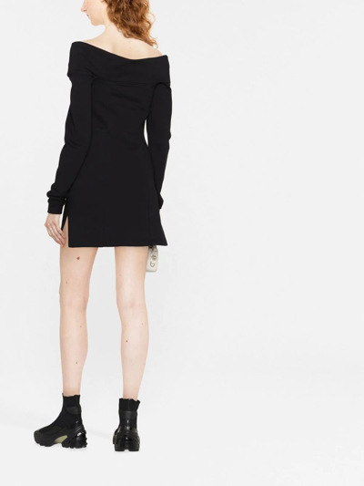 Gcds Off-shoulder Mini Dress In Black