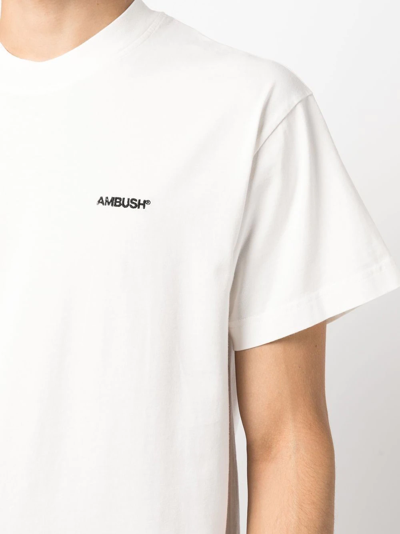 Shop Ambush Embroidered-logo Detail T-shirt In White