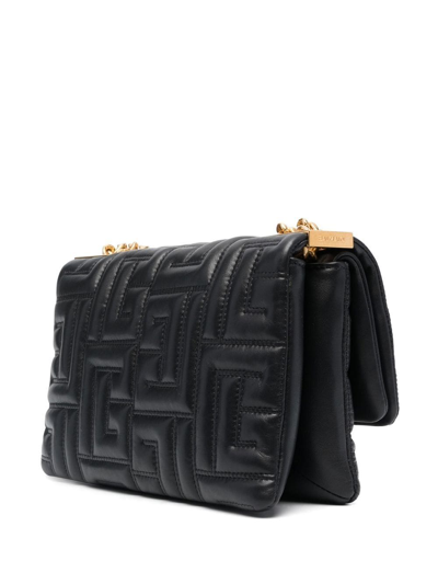 Shop Balmain Small 1945 Quilted Shoulder Bag In Black