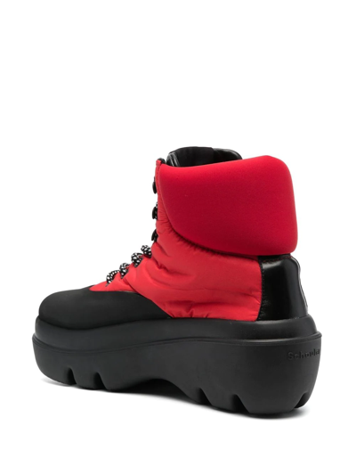 Shop Proenza Schouler Colour-block Lace-up Boots In Red