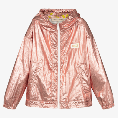 Shop Emilio Pucci Pucci Teen Girls Pink Logo Jacket