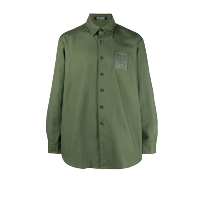 Shop Raf Simons Green Long Sleeve Cotton Shirt