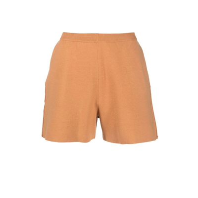 Shop Deiji Studios Brown Terry Knitted Shorts