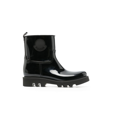 Shop Moncler High-shine Ankle Boots In Black