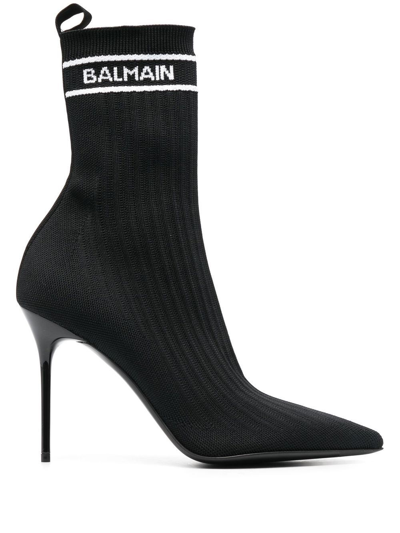 Shop Balmain Skye 95mm Boots In Black