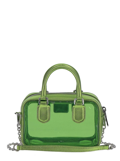 Shop Miu Miu Top Handle Fern Bag In Green