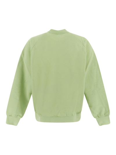 Shop Sunnei Logo Embroidery Sweatshirt In Green