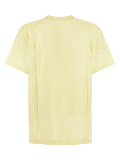 Shop Sunnei Embroidery Logo T-shirt In Yellow