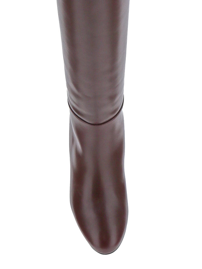 Jimmy Choo Karter 85 Leather Knee-high Boots In Burgundy