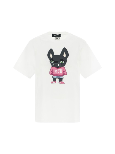 Shop Dsquared2 Pink Hilde Ronny T-shirt In White