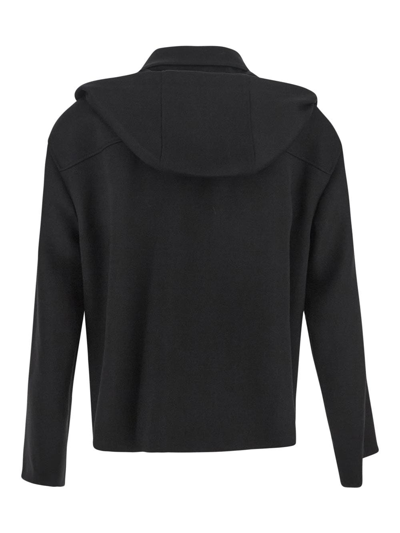 Shop Loewe Hooded Anagram Jacket In Black