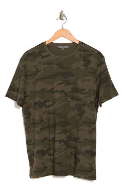 Shop Slate & Stone Camo Print Cotton T-shirt In Green Camo