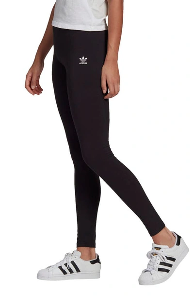 Shop Adidas Originals Adidas Trefoil Logo High Waist Tights In Black