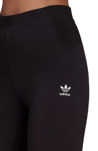 Shop Adidas Originals Adidas Trefoil Logo High Waist Tights In Black