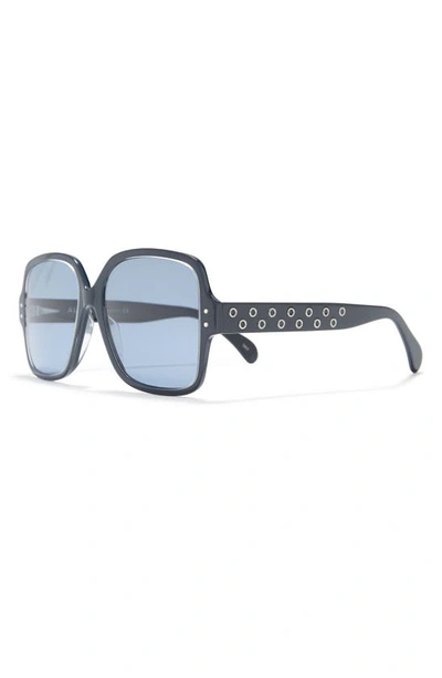Shop Alaïa 56mm Aliana Oversize Novelty Sunglasses In Blue Blue Blue