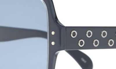 Shop Alaïa 56mm Aliana Oversize Novelty Sunglasses In Blue Blue Blue