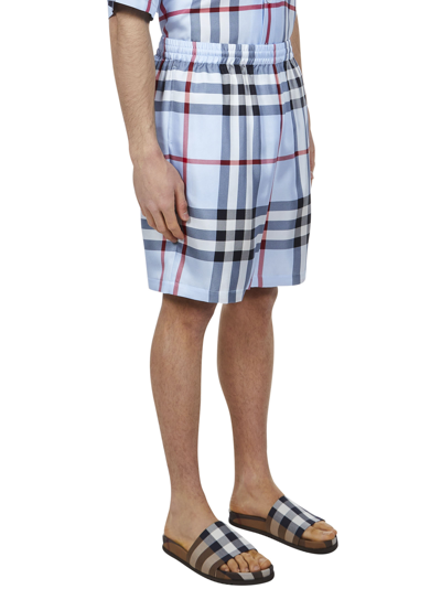Shop Burberry Shorts <br> In Light Blue