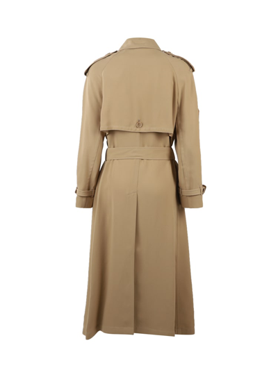 Shop Burberry Double-breasted Belted Waist Coat In Soft Fawn