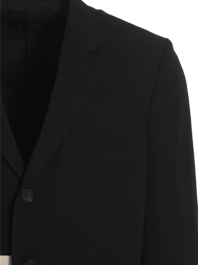 Shop Yohji Yamamoto Message Short Blazer Jacket In Black