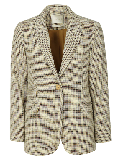 Shop Momoní Single-buttoned Blazer In Beige