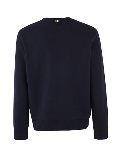 Shop Thom Browne Sweatshirt W/ Rep Stripe Lobster Applique Embroidery In Loopback In Navy