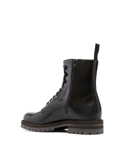 Shop Common Projects Combat Boot In Brown
