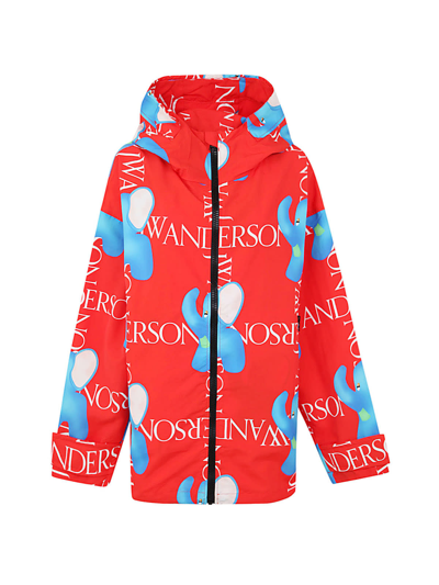 Shop Jw Anderson Hooded Shell Jacket In Red
