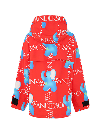 Shop Jw Anderson Hooded Shell Jacket In Red