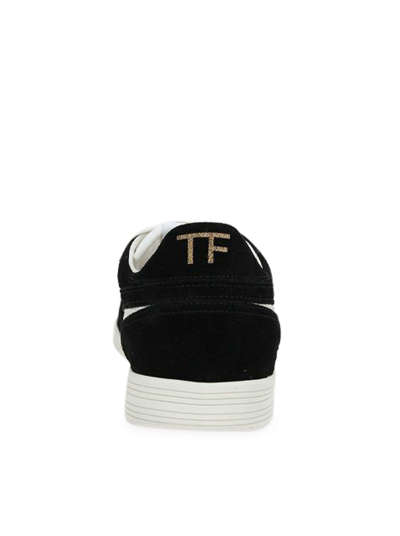 Shop Tom Ford Suede + Kid Leather Low Top Sneakers In Black