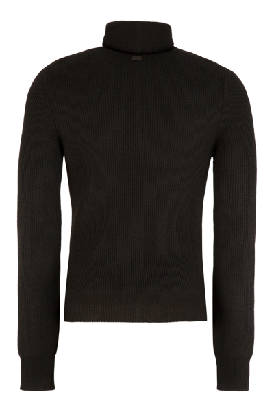 Shop Ferragamo Wool Turtleneck Sweater In Black