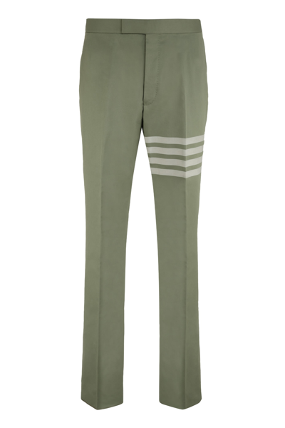 Shop Thom Browne Cotton Chino Trousers In Green