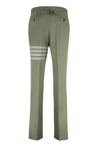 Shop Thom Browne Cotton Chino Trousers In Green