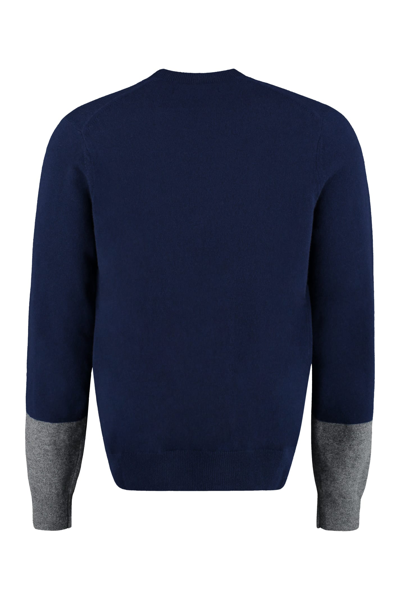 Shop Comme Des Garçons Shirt Long Sleeve Crew-neck Sweater In Blue