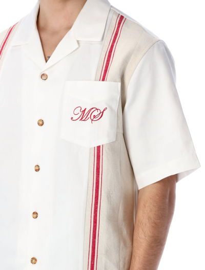 Shop Marine Serre Tea Towels Bowling Shirt In Brokenwhite