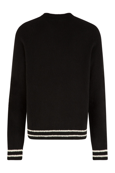 Shop Balmain Virgin Wool And Cashmere Pullover In Black