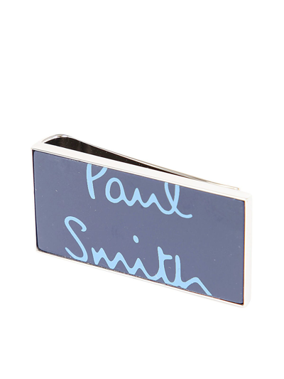 Shop Paul Smith Men Moneyclip Logo In Blue