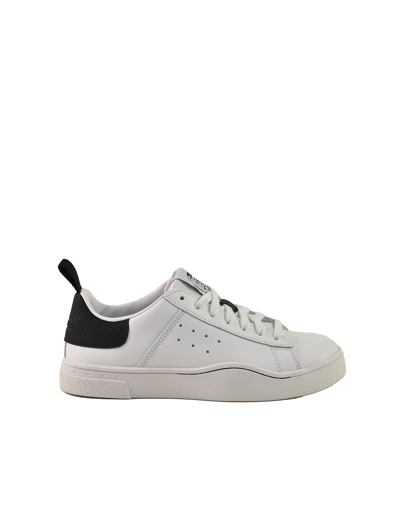 Shop Diesel Womens White / Black Sneakers In Black/white