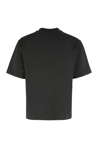 Shop Acne Studios Logo Cotton T-shirt In Black