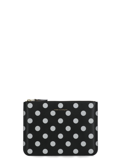 Shop Comme Des Garçons Macro Polka Dots Pochette In Black