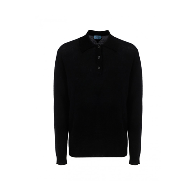 Shop Prada Cashmere Polo In Black