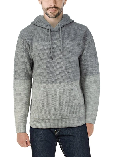 Shop X-ray X Ray Colorblock Knitted Pullover Hooded Sweater In Grey