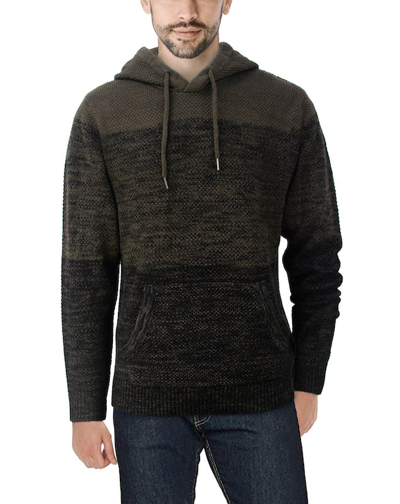 Shop X-ray X Ray Colorblock Knitted Pullover Hooded Sweater In Brown