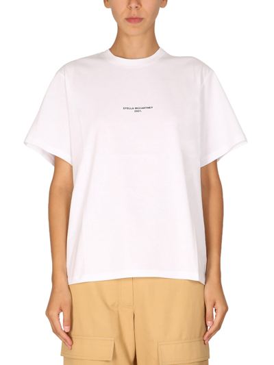 Shop Stella Mccartney Crewneck T-shirt In Bianco